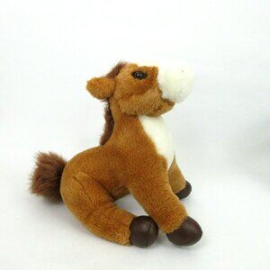 Dan Dee Plush Pony 13" Stuffed Sitting Horse Doll Brown White Cowboy Nursery EUC